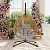Hammock Chair with Stand for Indoor Outdoor Use, Hanging Egg Chair with PE Rattan Weaving, Comfortable Swing Chair with Removable Cushion-Koiai - 2 of 4