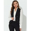 INSPIRE CHIC Women's Lapel Collar Dressy Versatile Racerback Waistcoat Suit Vest - 3 of 4