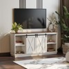 Vynxaria Modern 65 Inch Solid Wood TV Cabinet, White, Double-Layer Storage, Sliding Doors, Adjustable Shelves - 2 of 4