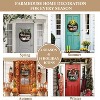Attop 4 Seasons & 14 Icons Interchangeable Welcome Sign - Rustic Black Wooden Wreath Set for Front Door, All-Year Holiday Porch Decor - 4 of 4