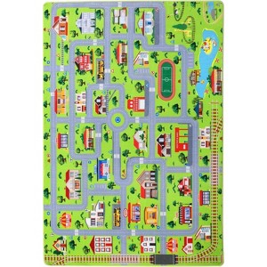 Kids City Road Play Rug, Educational Town Traffic Carpet, Soft Non-Slip Mat for Children’s Bedroom Playroom Toddler Learning - 1 of 3