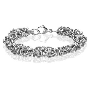 ELYA Women's Polished Intricate Byzantine Stainless Steel Bracelet - 1 of 4