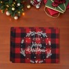 Unique Bargains Christmas Place Mats Linen Red Black White 13"x17.7" 2Pcs - 2 of 4