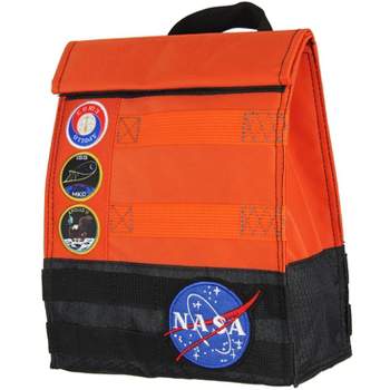 NASA Orange Space Suit Design With Apollo Patches Insulated Lunch Box Bag Tote Orange