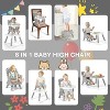 Kinder King 8 in 1 Baby High Chair, Coverts to Dining Booster Seat, Removable Tray & Double Seat Cover, Easy to Wipe - 2 of 4