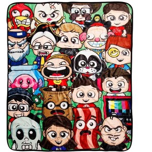 FGTeeV Cartoon Character Group Throw Blanket 50" x 60" Soft Plush Throw Blanket Multicoloured - 1 of 3