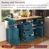 Grungis 55.7" Kitchen Island Cart with 2 Drop Leaf & 3 Drawers,Kitchen Island on Wheels with Power Outlet & Towel Rack,Island Table for Kitchen - 4 of 4