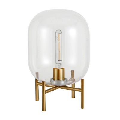 Hudson and Canal 15.38" Tall Table Lamp with Glass Shade