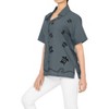 LA LEELA Women's Summer Casual Blouse Shirt Solid Blouses Button Up Short Sleeve Dress Tee Shirts Hawaiian Tops for Women - 3 of 4