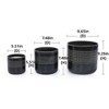 NAYSAYE Planter Set of 3 Ceramic Flowerpot Sleek Glossy Design for Indoor Outdoor Garden, Black, 9.65"*9.65"*9.26" - 3 of 4