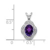 Black Bow Jewelry Rhodium Plated Sterling Silver, Diamond & Gemstone Pendant, 10 x 16mm - 4 of 4