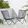 NicBex Set of 2 Rattan Outdoor Dining Chair,Modern Patio Dining Chairs with Wicker Finish,Armless Wood Chairs Suitable for Patio,Garden,Gray - 4 of 4