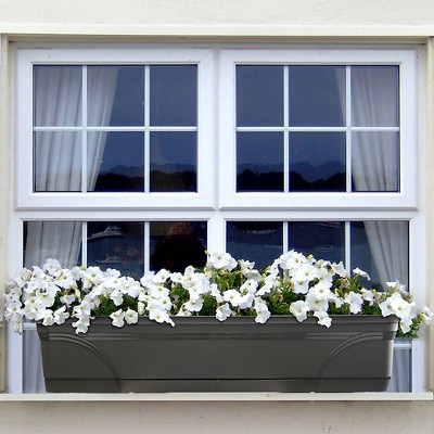 Southern Patio 36 Inch Black Resin Hanging Windowsill Garden Box Planter