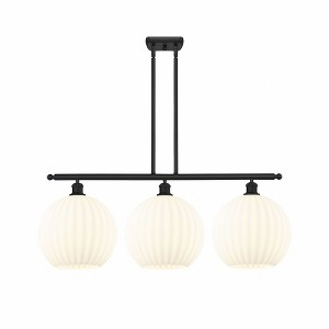 White Venetian - 3 Light Stem Hung Island In Modern Style-14 Inches Tall and 38.5 Inches Wide - 1 of 1