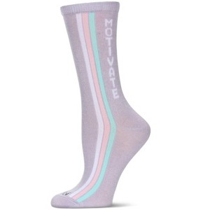 Memoi Women's Motivate Rayon From Bamboo Crew Socks Lavender 9-11 - 1 of 2