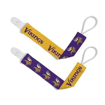 BabyFanatic Officially Licensed Unisex Pacifier Clip 2-Pack - NFL Minnesota Vikings - Officially Licensed Baby Apparel