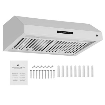 30 Inch Range Hood Under Cabinet, Stainless Steel Kitchen Range Hood with 3 Speed Touch Control