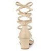 Allegra K Women's Faux Suede Open Toe Color Block Heel Lace Up Sandals - 4 of 4