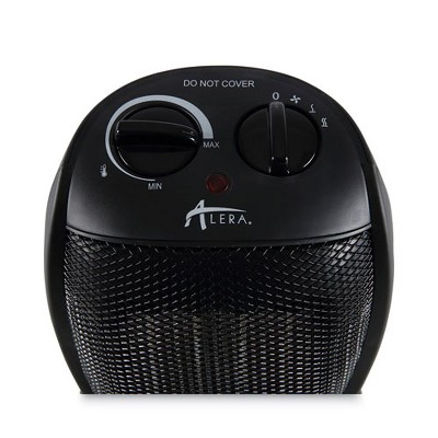 Black Ceramic Electric Heater with Thermostat and Auto Shut-off