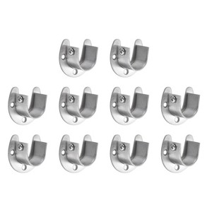 Unique Bargains Stainless Steel U-Shaped Design Closet Rod Brackets - 1 of 4