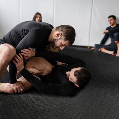 Black 96 Sq Ft EVA Foam Interlocking Exercise Mat Tiles