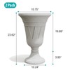 FONTOI 2 Pack Planters with Scalloped Rim, Outdoor Indoor Planters, Flower Plant Pots for Garden, Patio, Backyard, Porch, Gray, 15.75"*23.62"*15.75" - 3 of 4