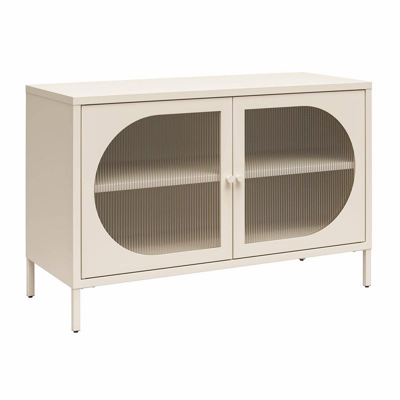 Luna Wide 2 Door Accent Cabinet with Fluted Glass - Mr. Kate, 5 of 9