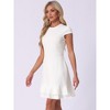 Allegra K Women's Cap Sleeves Round Neck Tiered Ruffled Hem Midi Dress - 2 of 4