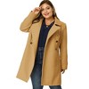 Agnes Orinda Women's Plus Size Winter Fashion Double Breasted with Pockets Warm Pea Coats - image 3 of 4