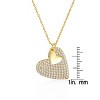 Guili Sterling Silver 14k Yellow Gold Plated Double Dangle Heart Charm Pendant Necklace with Pave Cubic Zirconia, A Layered Beauty - 3 of 3