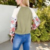 Anna-Kaci Women's Ribbed Knit Top with Balloon Sleeves and Lace Shoulder Details - 3 of 4