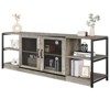 70In TV Stand, Entermainment Center with Storage Cabinet & 2 Mesh Doors, Wood Rustic TV Console, 2 Tier Farmhouse TV Table for Living Room, Bedroom - 4 of 4