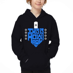 LA Pop Art This is How I Roll - Boy's Word Art Hooded Sweatshirt - 1 of 4
