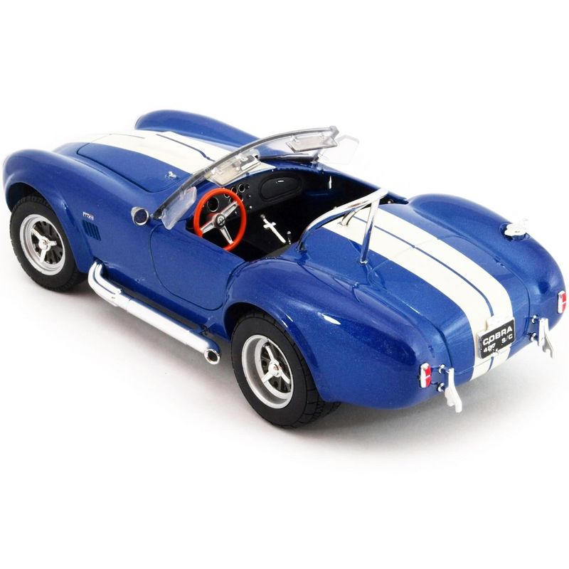 1965 Shelby Cobra 427 S/C Blue Metallic with White Stripes 1/24 Diecast Model Car by Welly, 3 of 4