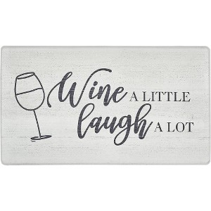 J&V TEXTILES Anti Fatigue Kitchen Mat Cushioned Anti Fatigue, Non Slip Waterproof Mat Standing Desk, 20x36x1/2 inches  (Wine A Little) - 1 of 4