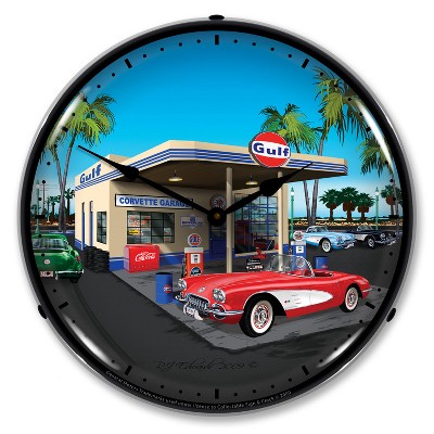 Collectable Sign & Clock | 1959 Corvette LED Wall Clock Retro/Vintage, Lighted