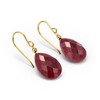 Ross-Simons 10.00 ct. t.w. Ruby Drop Earrings in 10kt Yellow Gold - 3 of 4