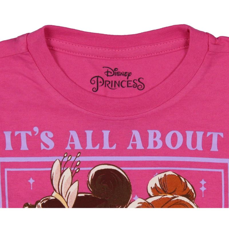 Disney Princess Girls' It's All About The Journey 4 Princess T-Shirt, 3 of 4