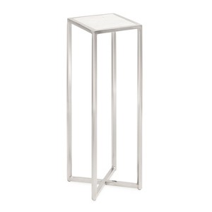 Kate and Laurel Jaspur Square Metal Drink Table, 7x7x21, Silver - 1 of 4