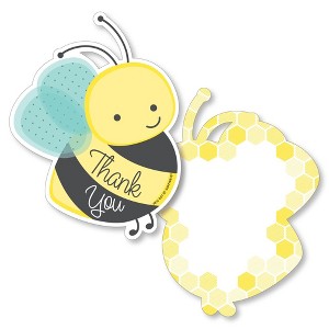 Big Dot of Happiness Honey Bee - Shaped Thank You Cards - Baby Shower or Birthday Party Thank You Note Cards with Envelopes - Set of 12 - 1 of 4