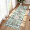Vintage Washable Rug, Distressed Floral Low Pile Non-Slip Soft Accent Carpet for Living Room, Bedroom, Nursery, Entryway - 2 of 4