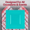 Smarty Had A Party 9.5" Sea Aqua Square Plastic Dinner Plates - 120 pcs - 2 of 4