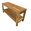 EcoDecors® Eleganto® 36" Teak Wood Shower Bench with Shelf in EarthyTeak® Finish - 2 of 4