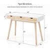 Costway Computer Desk 40'' Wooden Workstation Vanity Table with3 Drawers & Rubber Wood Legs - 3 of 4