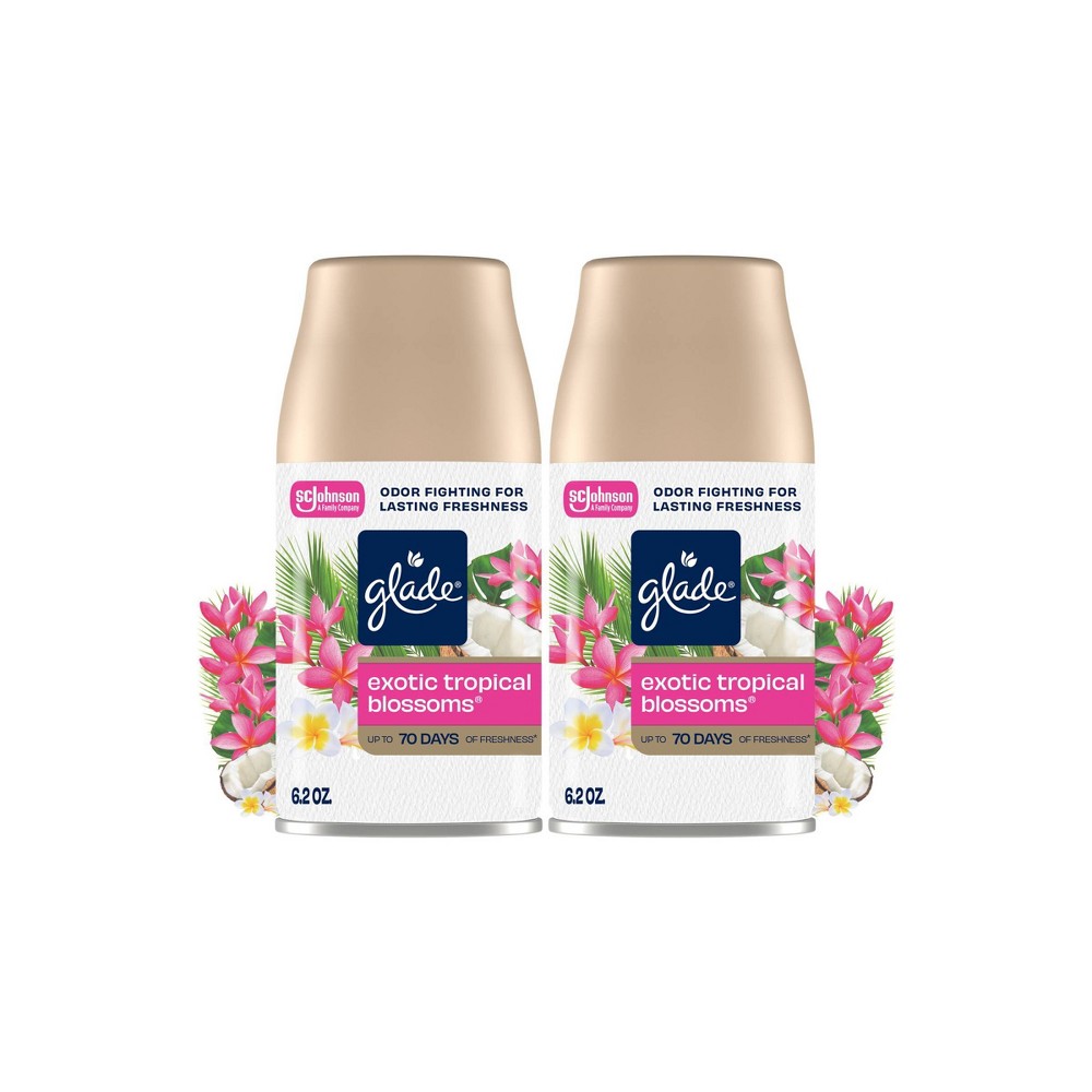 Photos - Air Freshener Glade Automatic  Room Spray Scent Refills - Exotic Tropical Blossoms - 6.2oz/2ct: Aerosol, Battery Powered, Par 