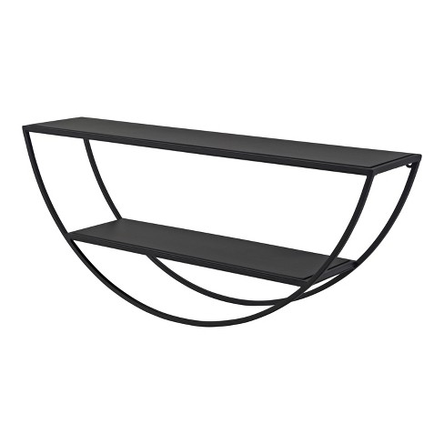 26 X 11 Tancill Half Circle Wall Shelf Black - Kate & Laurel All