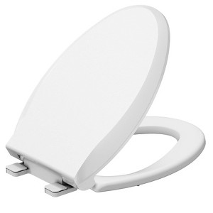 Elongated Toilet Seat Soft-Closing Universal Fit for Standard Toilets Thickened Durable PP Plastic with Quick Installation Hinge Easy-Clean Surface - 1 of 4