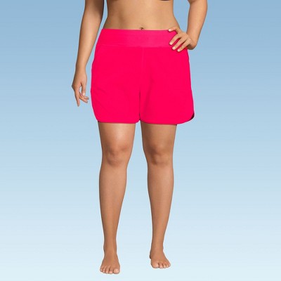Lands' End Women's 5" Quick Dry Elastic Waist Board Shorts Swim Cover-up Shorts with Panty