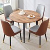 5-Piece Dining Set with Extendable Table and 4 PU Armless Chairs - 4 of 4