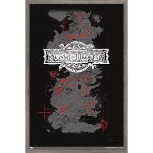 Trends International Game of Thrones - Map Framed Wall Poster Prints - 1 of 4